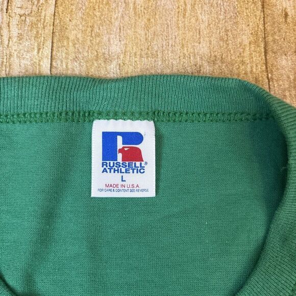 Single Stitch Russell Athletic T Shirt Large 50/50 Vintage Blank Made In USA - Picture 8 of 11